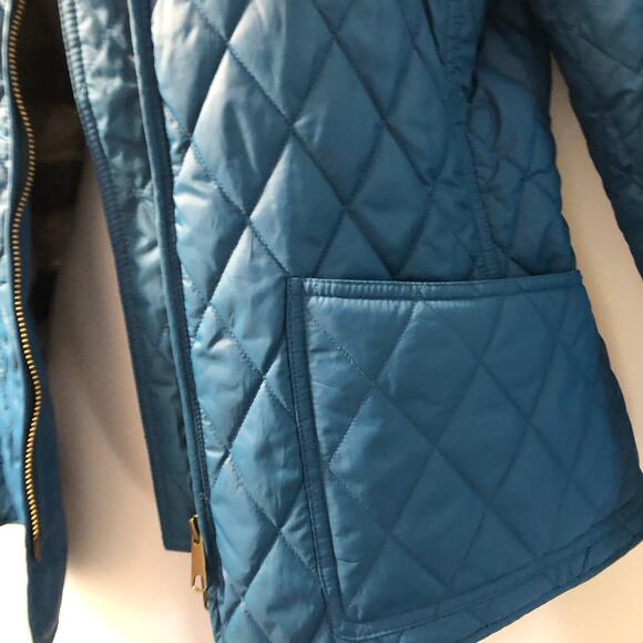 LL Bean Signature Womens Quilted Midweight jacket Teal Blue Sz 10 - Picture 6 of 9